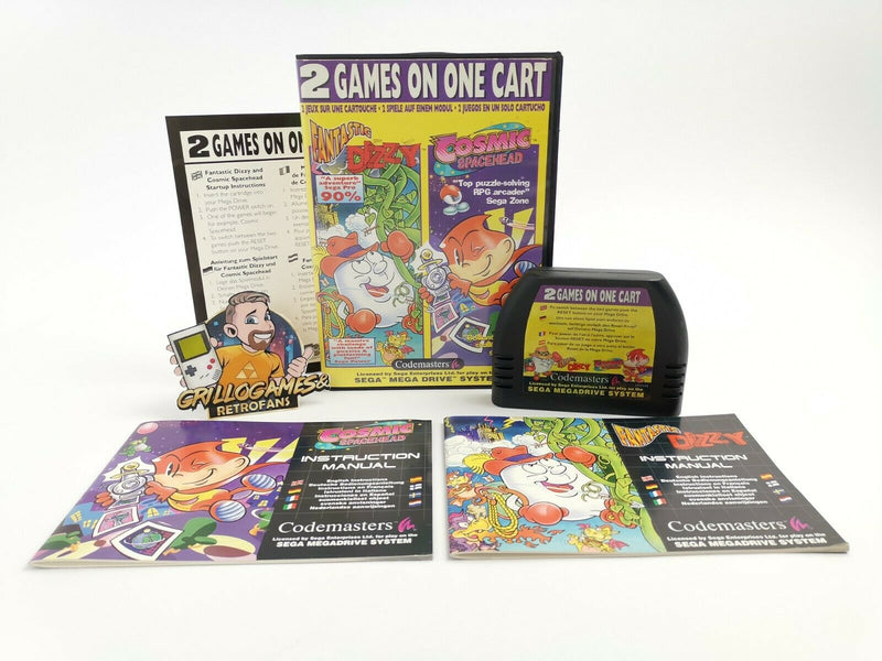 Sega Mega Drive Spiel " 2 Games on One Cart  Fantastic Dizzy & Cosmic Spacehead