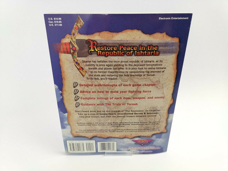 Sony Playstation 1 "Vandal Hearts &amp; Unauthorized Secrets" | Solution book | Ps1