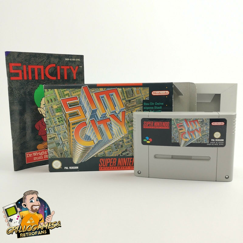 Super Nintendo game "Sim City" SNES SimCity | Original packaging | PAL version NOE / SFRG