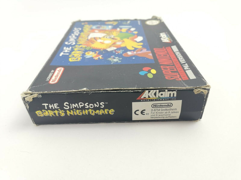 Super Nintendo Spiel " The Simpsons Barts Nightmare " Snes | Ovp | Pal