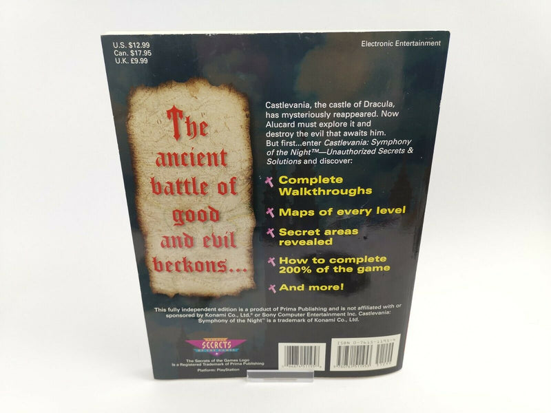 Sony Playstation 1 Castlevania Symphony of the Night & Unauthorized Secrets Ps1