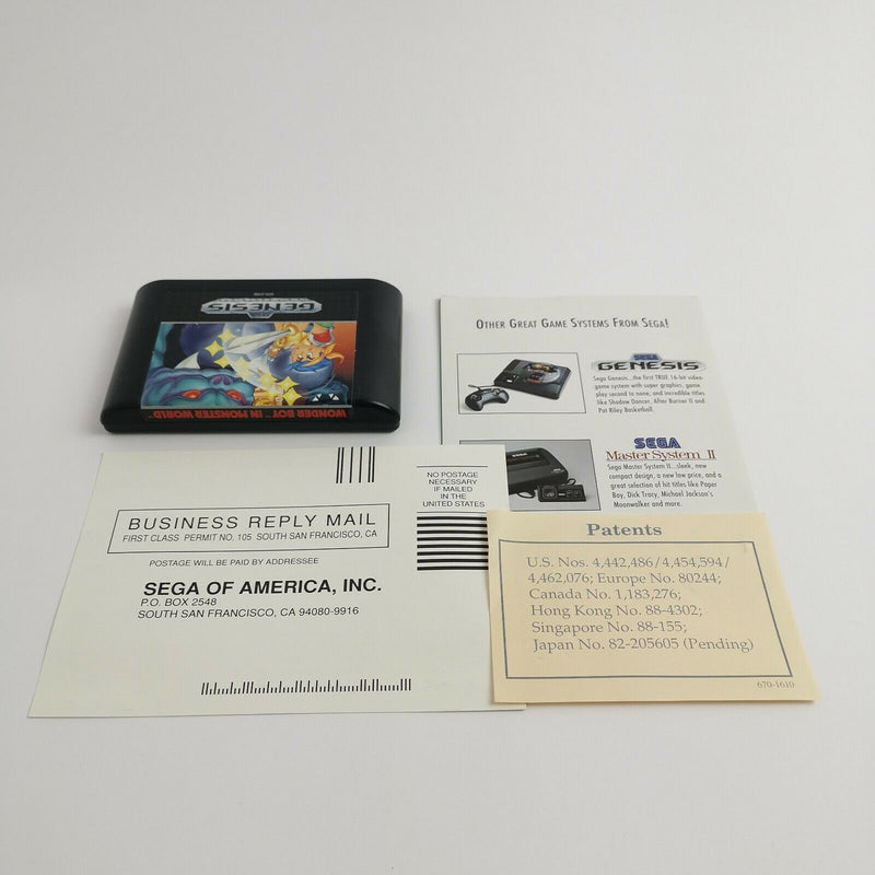 Sega Genesis game "Wonder Boy in Monster World" MD Mega Drive | NTSC USA original packaging
