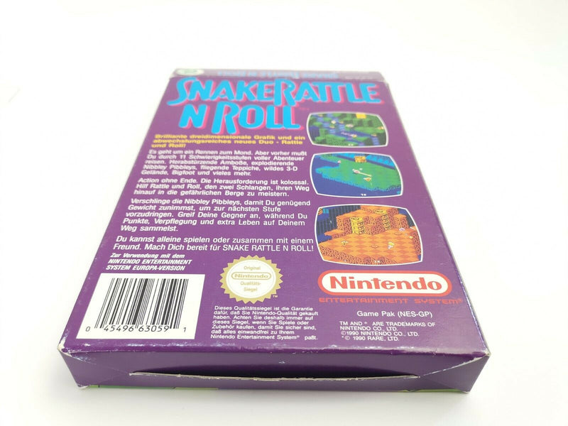 Nintendo Entertainment System Game "Snake Rattle N Roll" Nes | Original packaging | Pal B