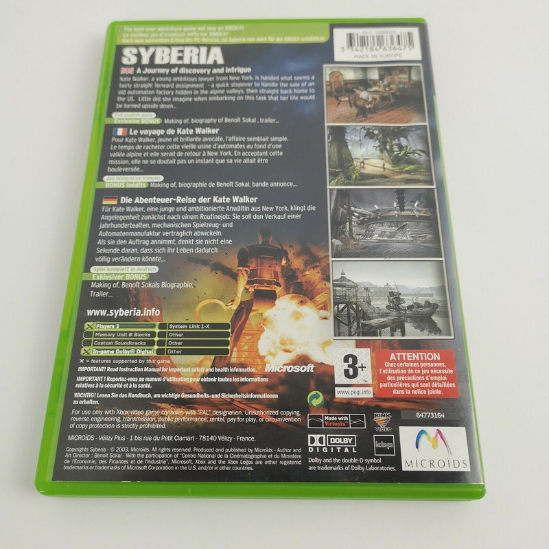 Microsoft Xbox Classic Spiel " B. Sokal Syberia " OVP | PAL