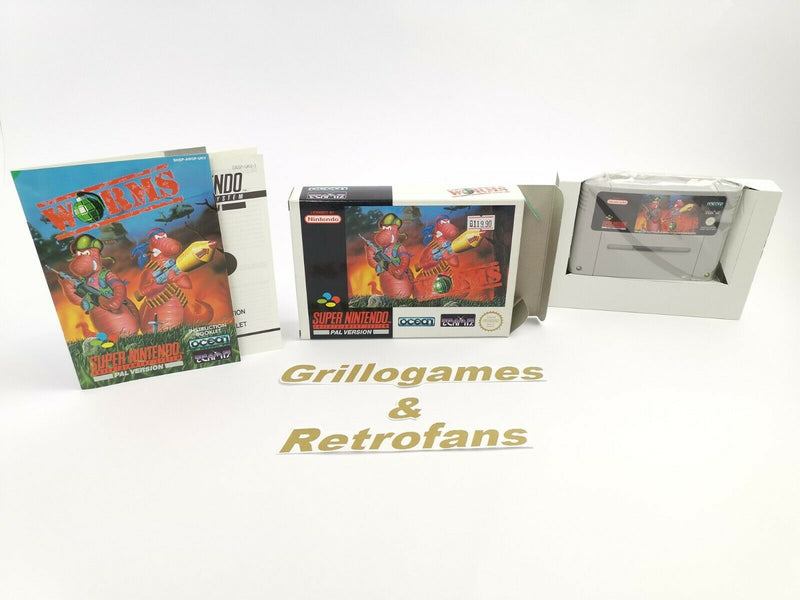Super Nintendo game "Worms" | Snes | Original packaging | Pal | CIB