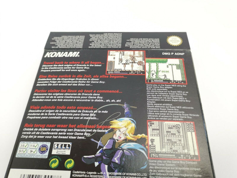 Nintendo Gameboy Classic Game "Castlevania Legends" Original Box | Pal | EUR-1