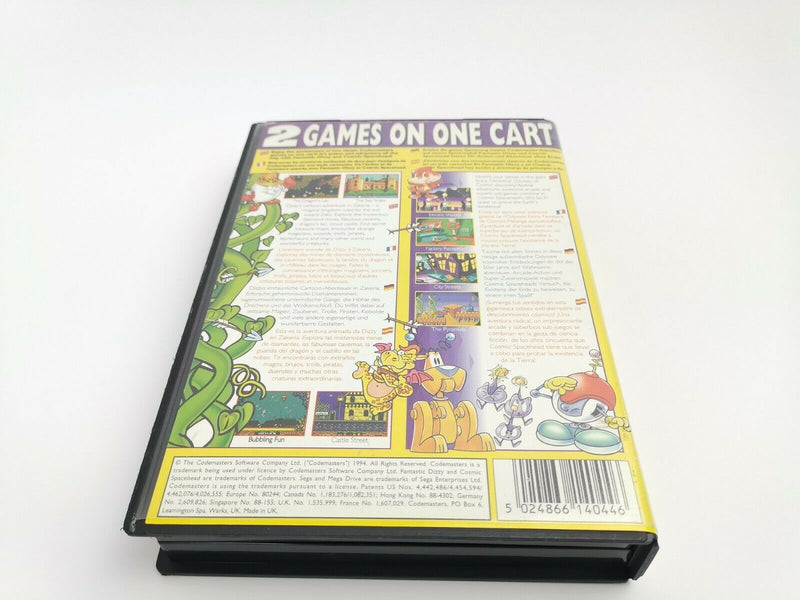 Sega Mega Drive Spiel " 2 Games on One Cart  Fantastic Dizzy & Cosmic Spacehead