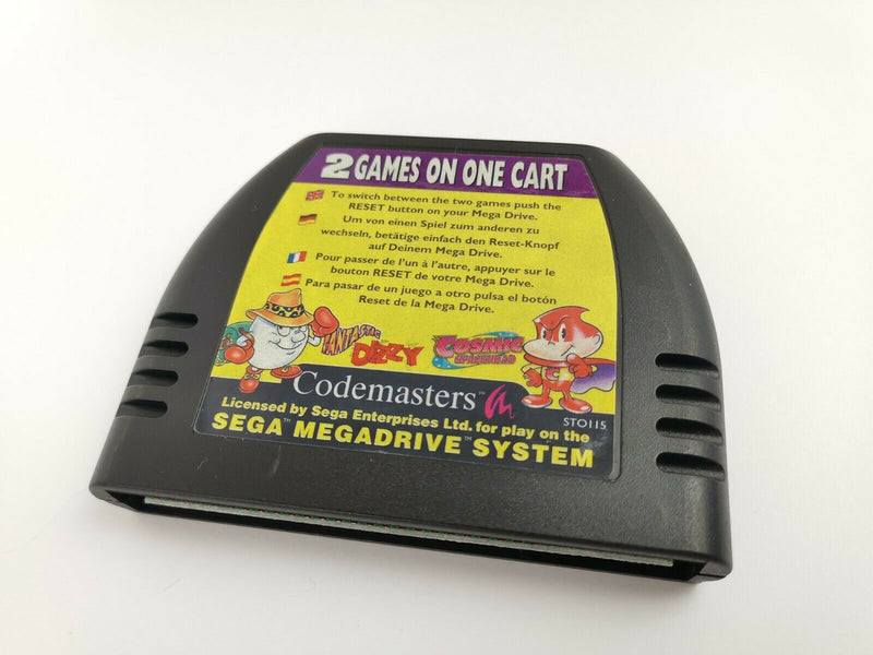 Sega Mega Drive Spiel " 2 Games on One Cart  Fantastic Dizzy & Cosmic Spacehead