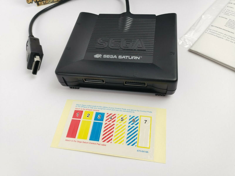 Sega Saturn Zubehör Controller Adapter Multitap " 6-Player Adaptor " Pal | Ovp *