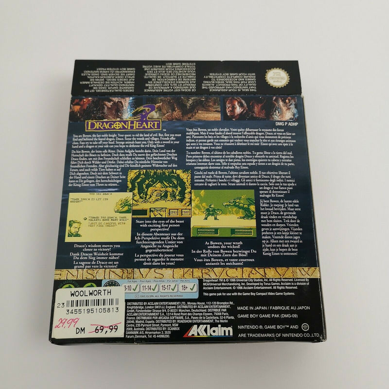 Nintendo Gameboy Classic Spiel " Dragonheart " Game Boy Dragon Heart OVP PAL FAH