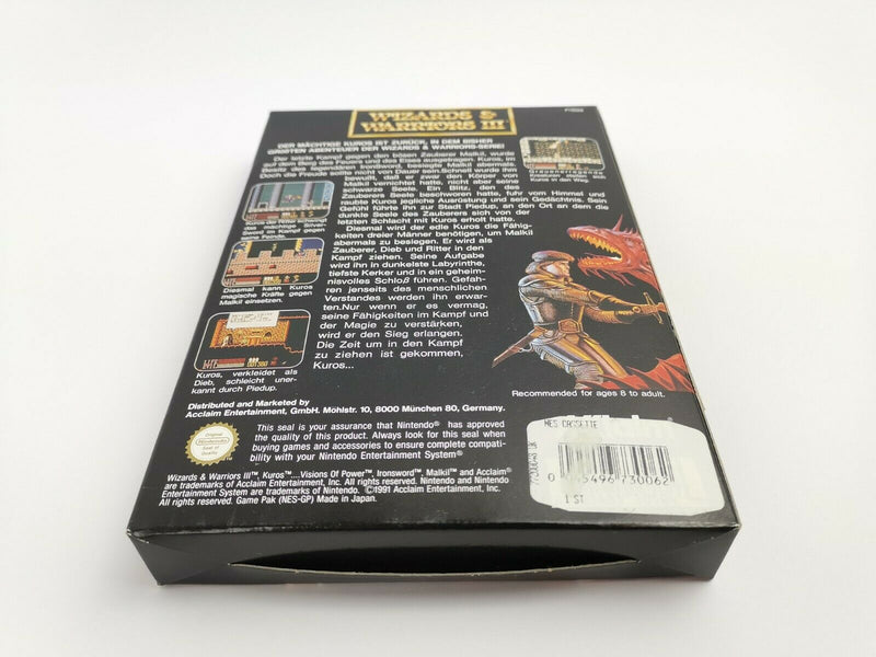 Nintendo Entertainment System game "Wizards &amp; Warriors III 3" NES | Original packaging | NOE