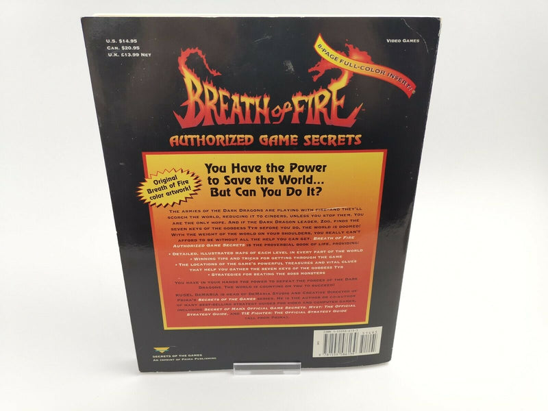 Super Nintendo Walkthrough Book " Breath of Fire Authorized Game Secrets " SNe's |