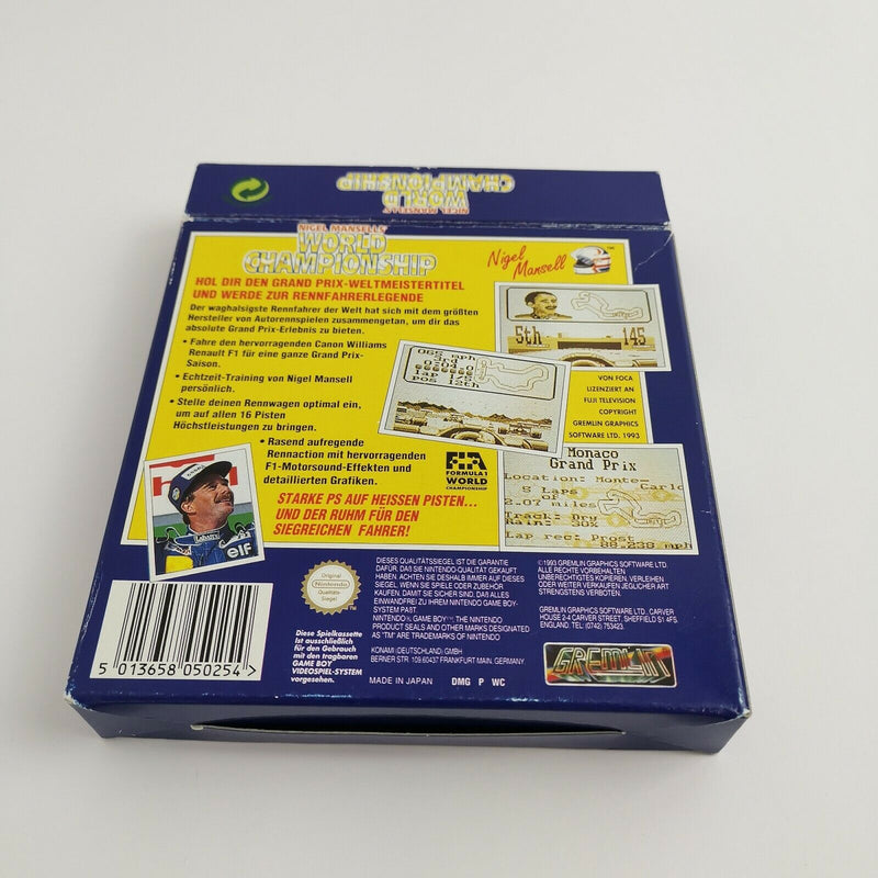 Nintendo Gameboy Classic Spiel " Nigel Mansell´s World Championship " OVP PAL