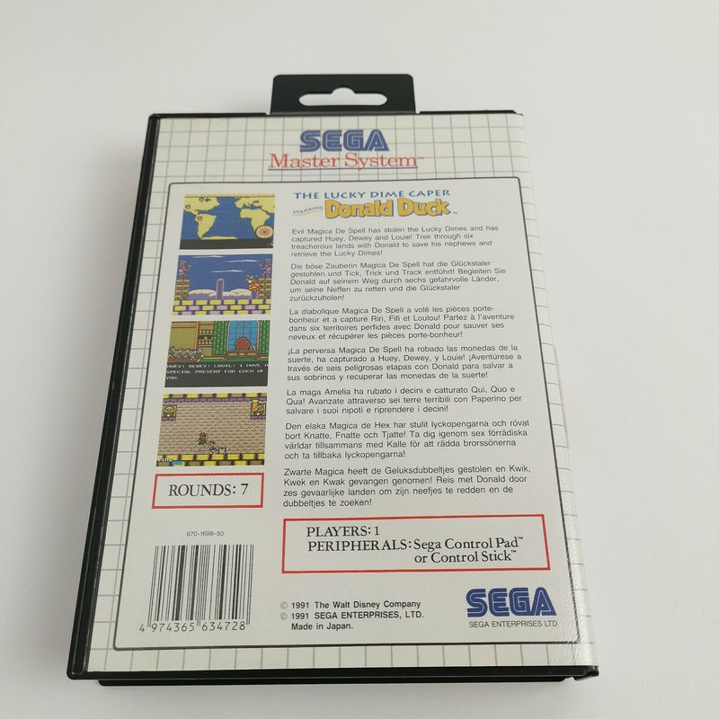 Sega Master System Spiel " The Lucky Dime Caper starring Donald Duck " OVP | PAL