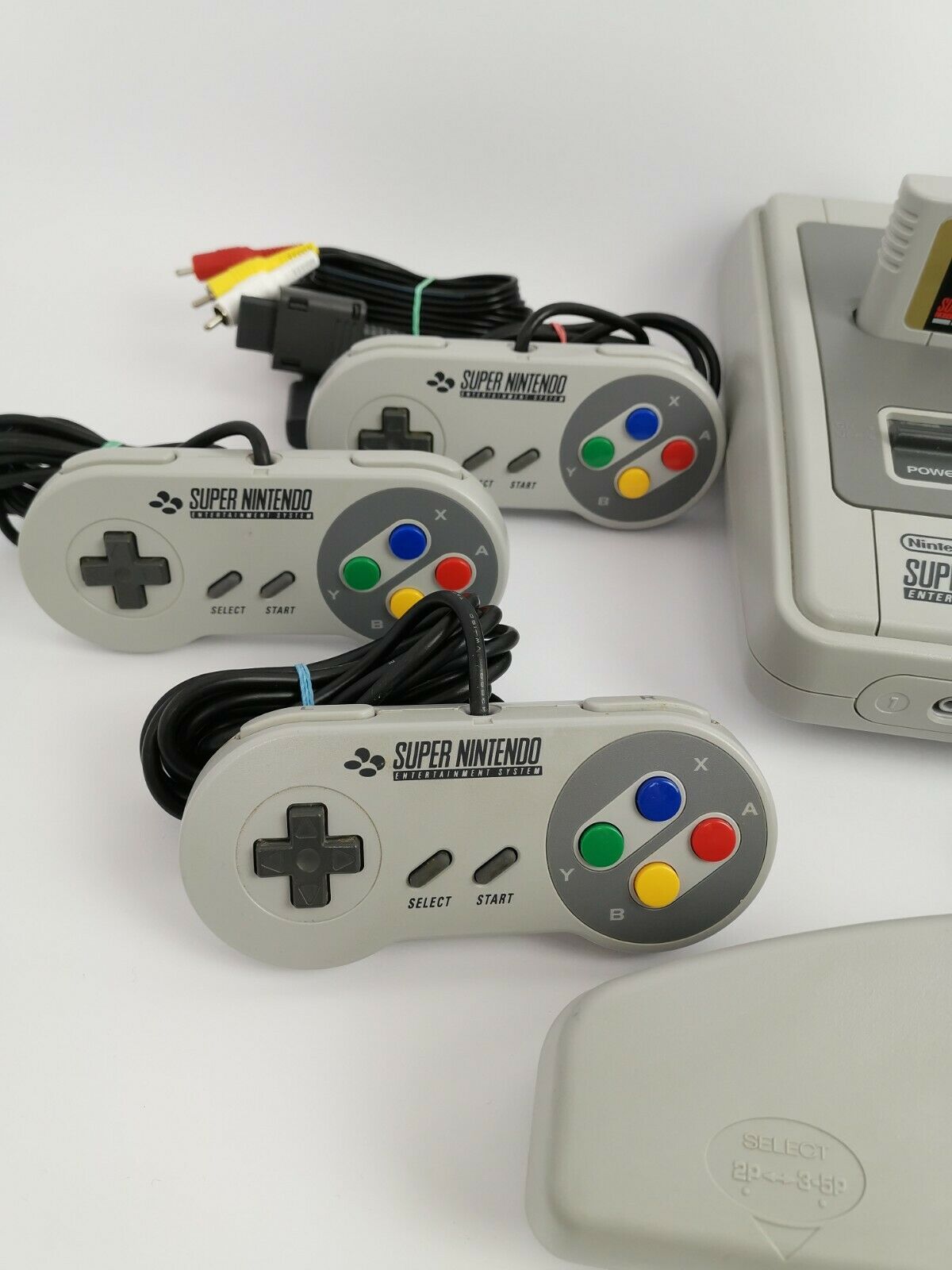 Super Nintendo Super Bomberman 2 Multitap Set mit 5 Controllern