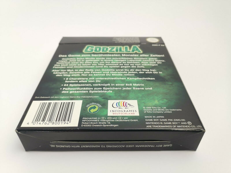 Nintendo Gameboy Classic Game "Godzilla" Original Box | Pal | NOE-1 | GameBoy
