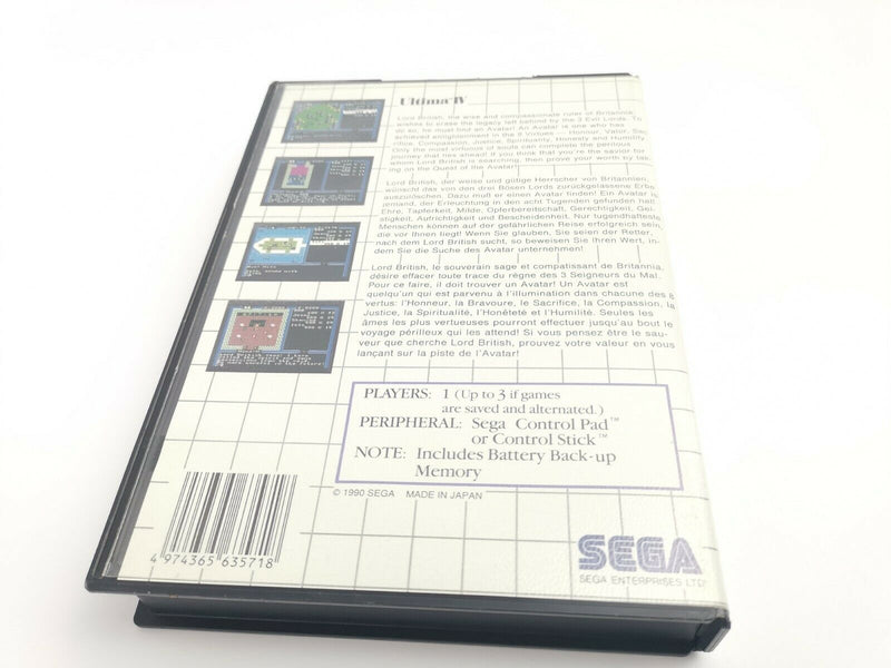 Sega Master System game "Ultima IV 4" original packaging | Pal | MS