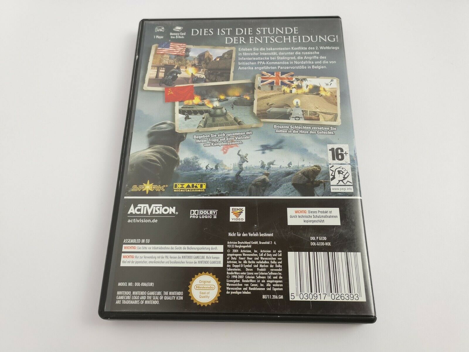 Nintendo Gamecube Spiel " Call of Duty Finest Hour " OVP | dt. PAL | USK 18