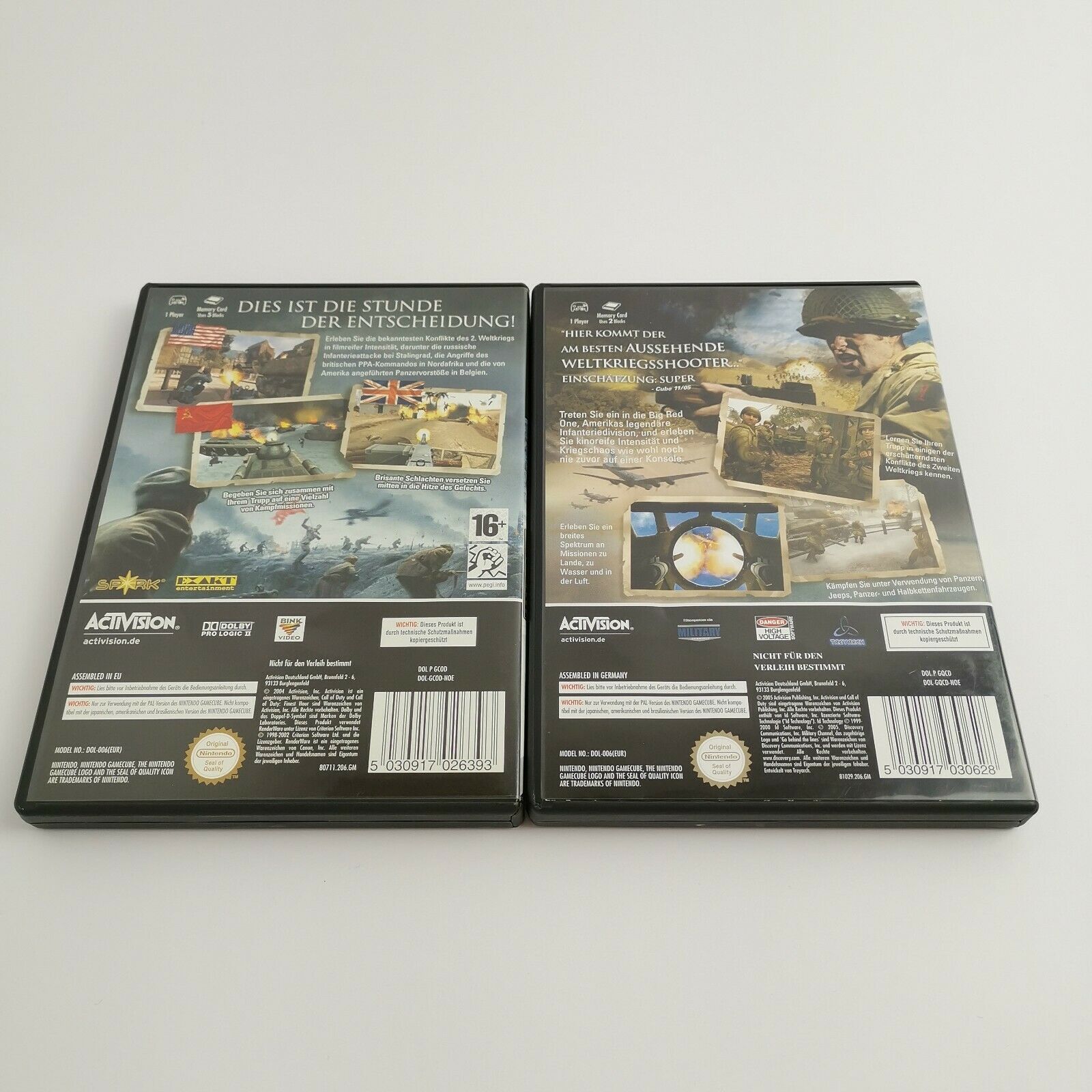 Nintendo Gamecube Spiele " Call of Duty Finest Hour & Big Red One " OVP | USK18