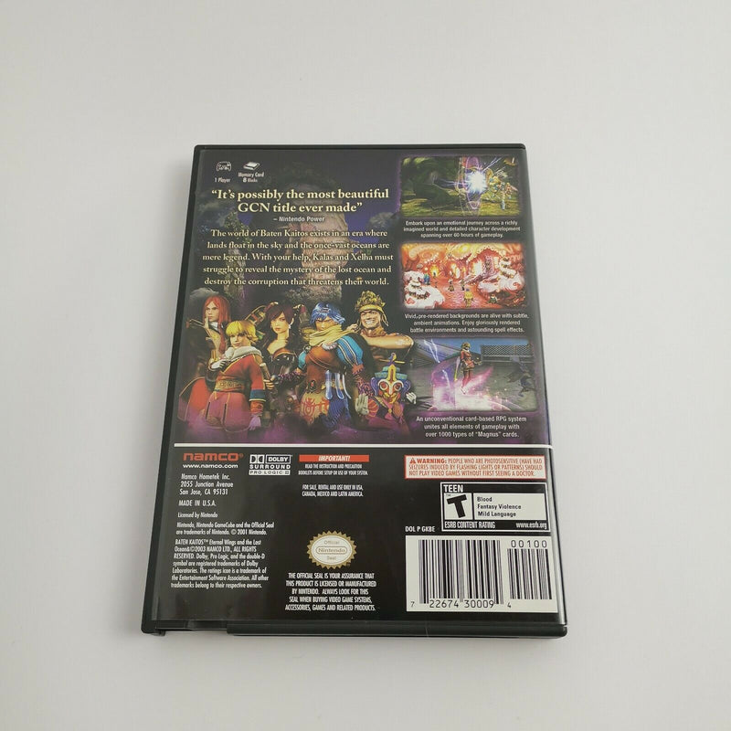 Nintendo Gamecube Game " Baten Kaitos Eternal Wings And The Lost Ocean NTSC USA
