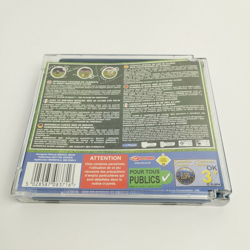 Sega Dreamcast game "European Super League" DC | Original packaging | PAL football