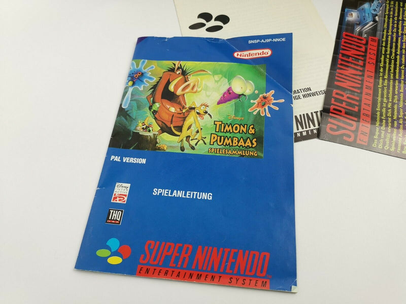 Super Nintendo Game "Disney's Timon &amp; Pumbaa's Game Collection" Snes | Original packaging NNOE