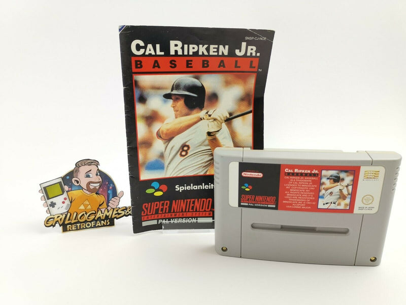 Super Nintendo Game " Cal Ripken JR Baseball + Instructions " Snes | Pal | module