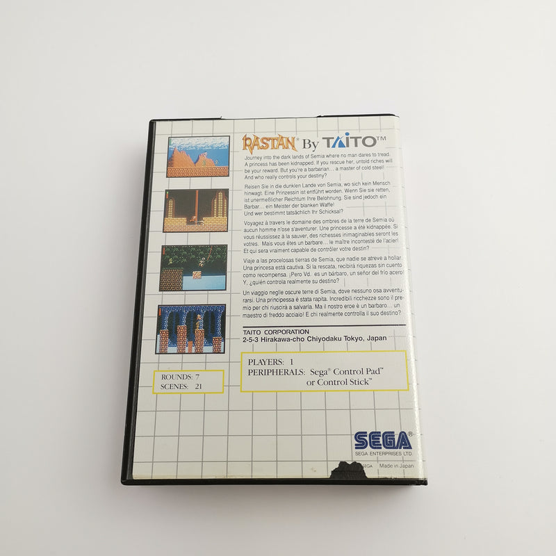 Sega Master System game "Rastan" MS MasterSystem | Original packaging | PAL