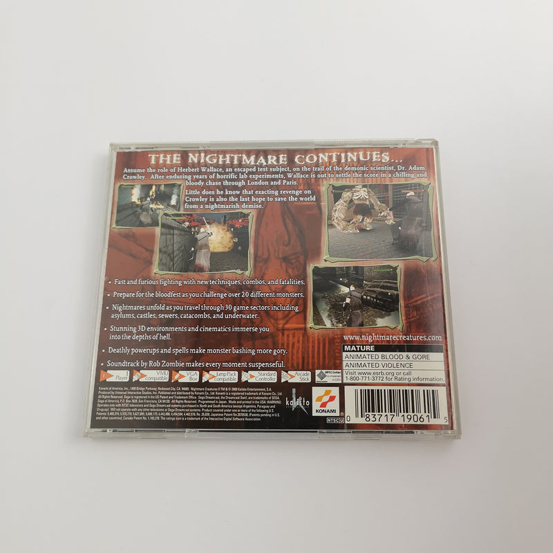 Sega Dreamcast Spiel " Nightmare Creatures II 2 " DC | OVP | NTSC-U/C USA