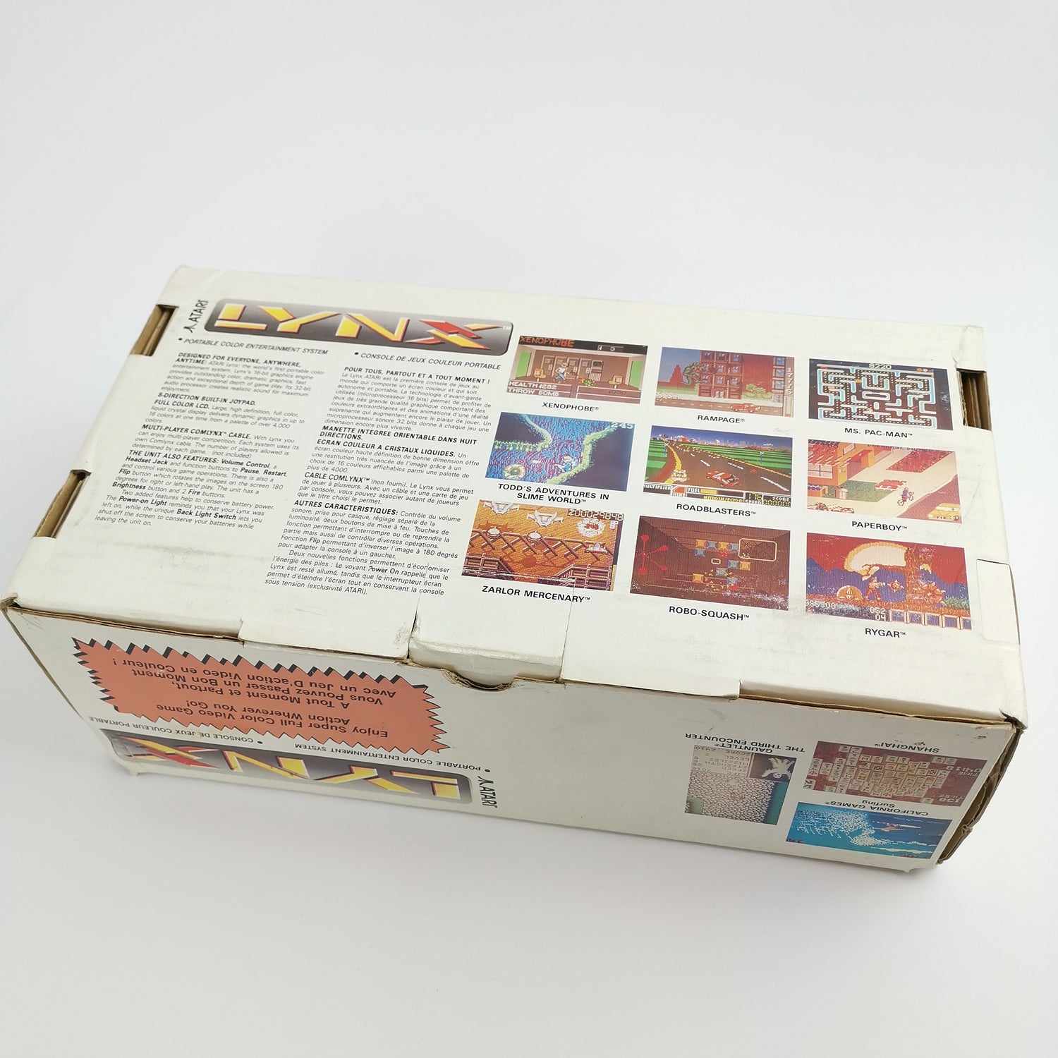 Atari Lynx 2 handheld large bundle with 14 games, 10 sealed. Original packaging