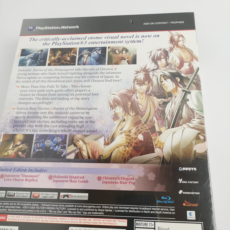 Sony Playstation 3 Spiel " Hakuoki Stories of the Shinsengumi " Limited Edition