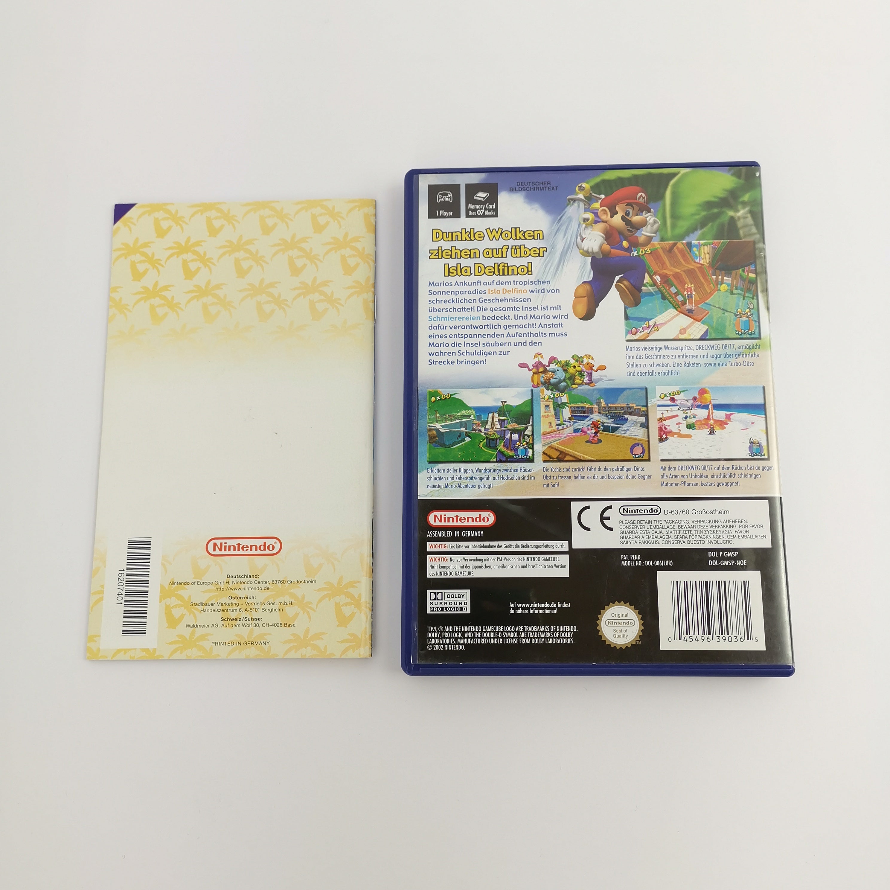 Nintendo Gamecube Spiel " Super Mario Sunshine " dt. Erstauflage OVP *akzeptabel