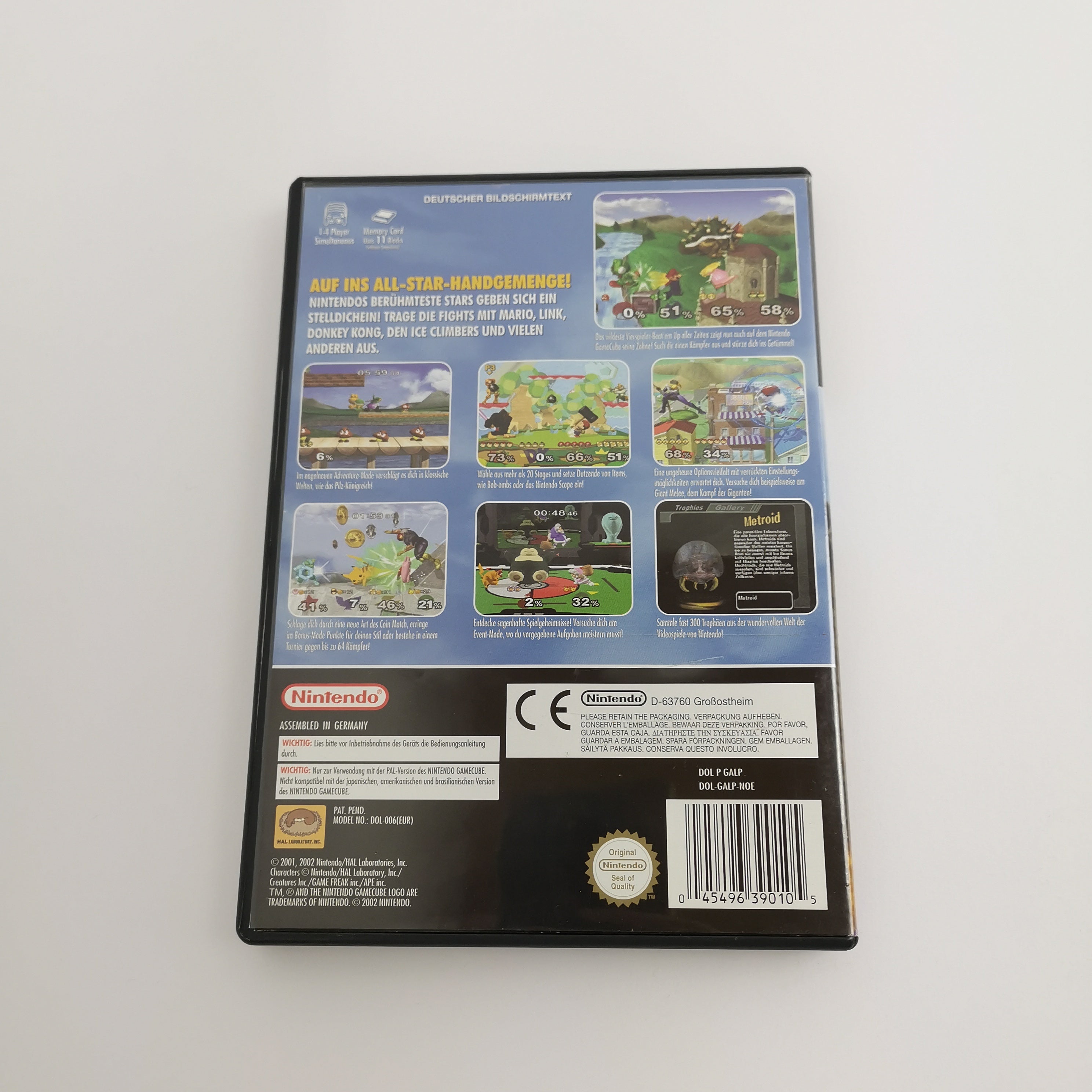 Nintendo Gamecube Spiel " Super Smash Bros. Melee " Erstauflage OVP * akzeptabel