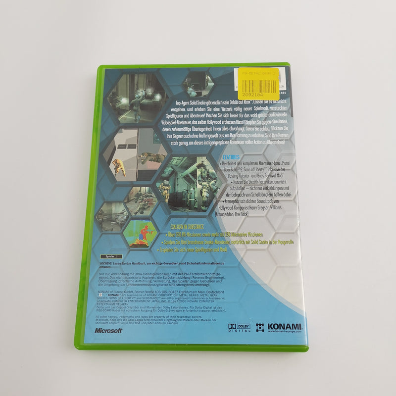 Microsoft Xbox Classic Game "Metal Gear Solid 2 Substance" DE Version | Original packaging