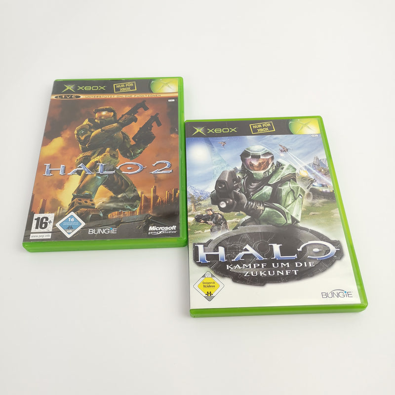 Microsoft Xbox Classic Games "Halo 1 and Halo 2" DE German PAL Version | Original packaging