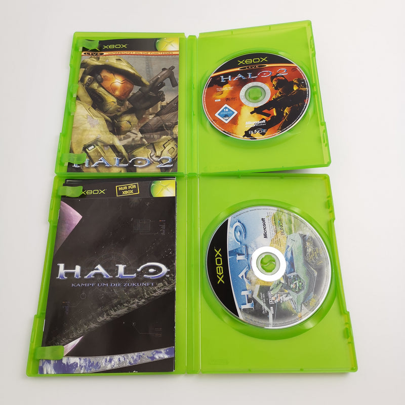 Microsoft Xbox Classic Games "Halo 1 and Halo 2" DE German PAL Version | Original packaging