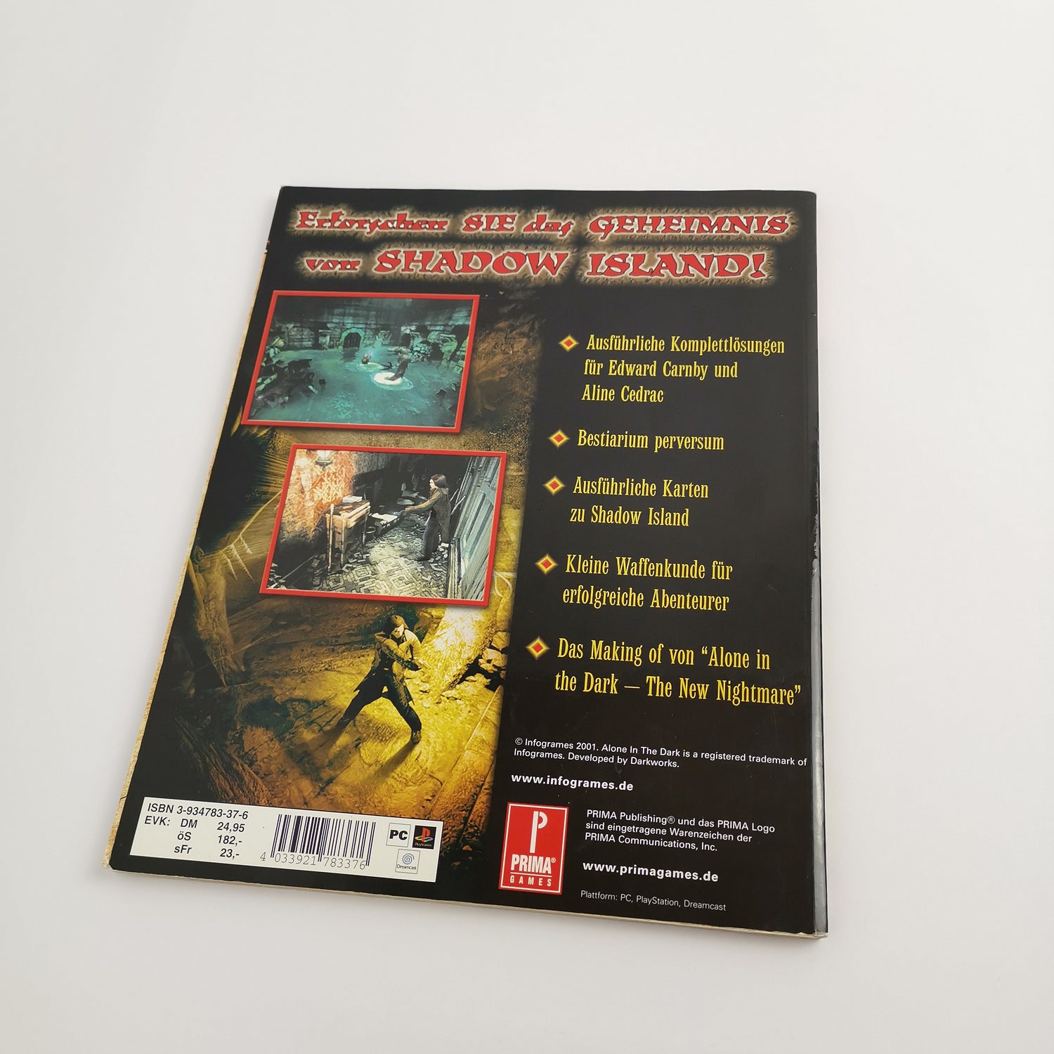 Alone in the Dark Prima's official walkthrough book | PS1 PSX PC DC Game Advisor