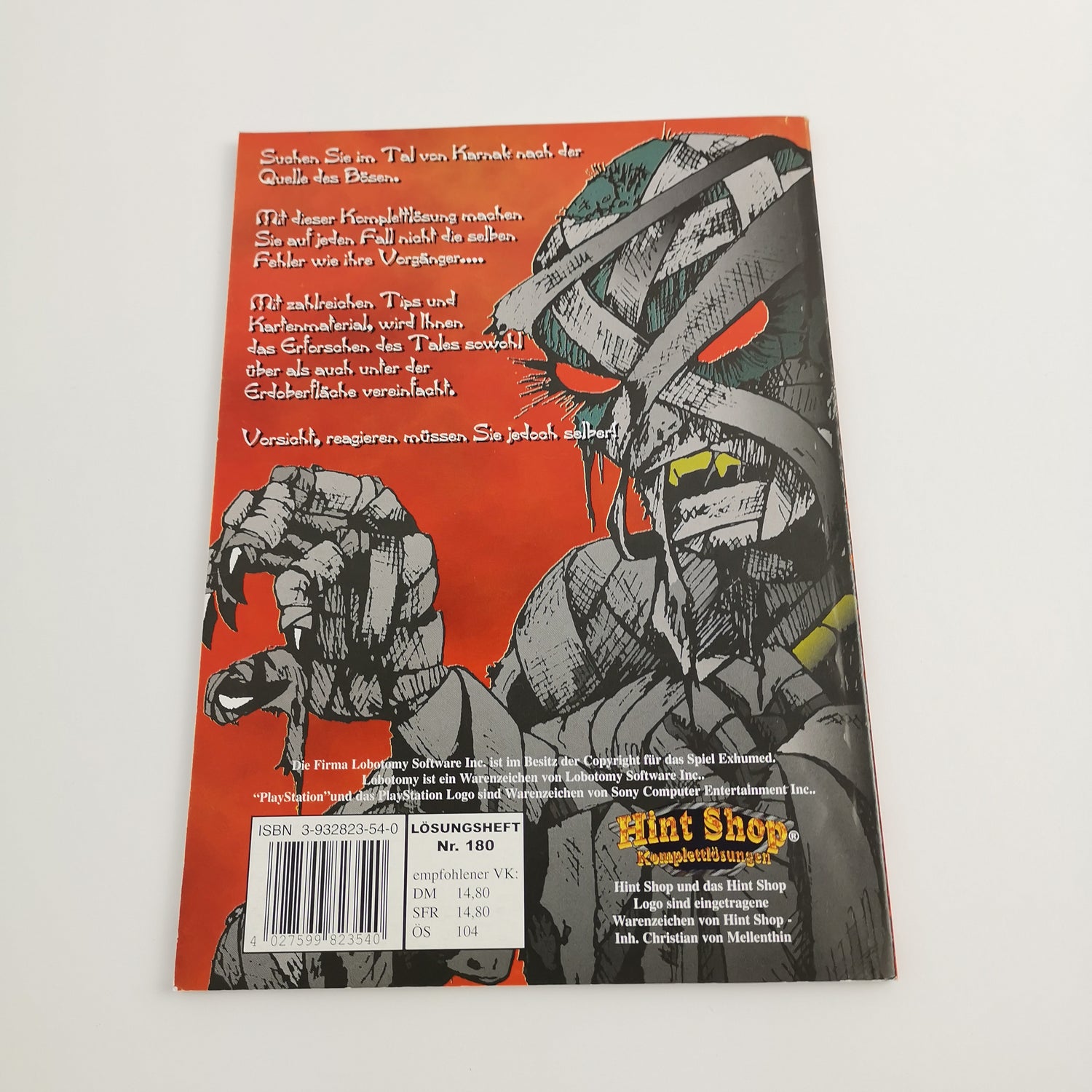 Sony Playstation Exhumed Komplettlösung Hint Shop | PS1 Spieleberater