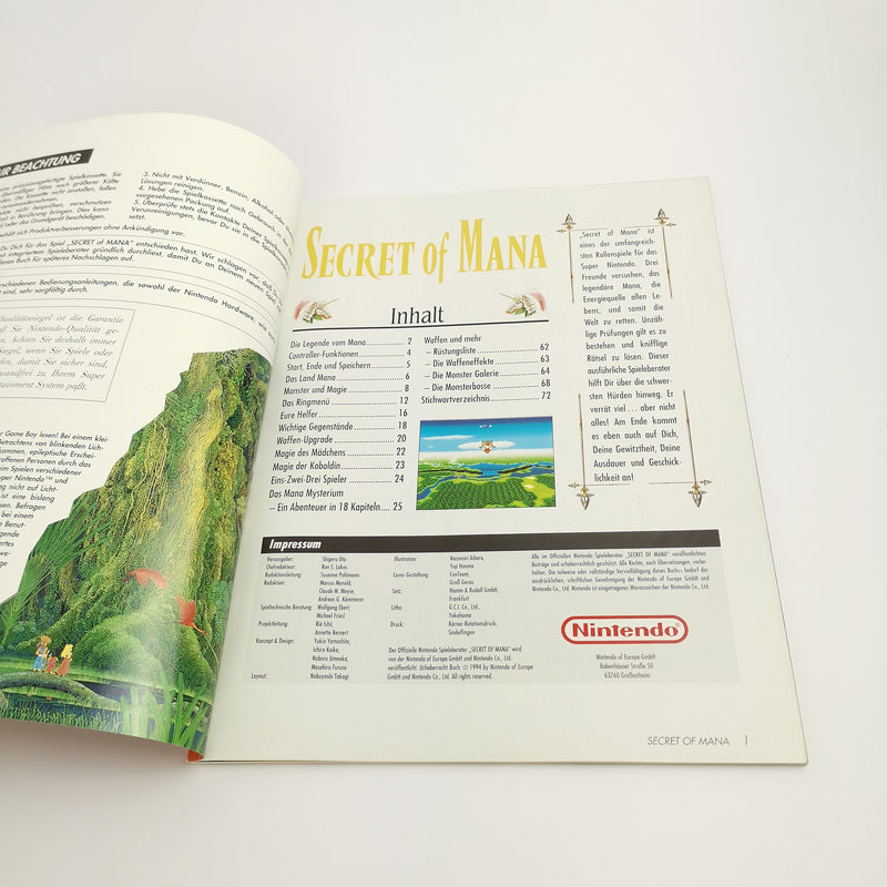 The official Super Nintendo game guide "Secret of Mana" SNES walkthrough book