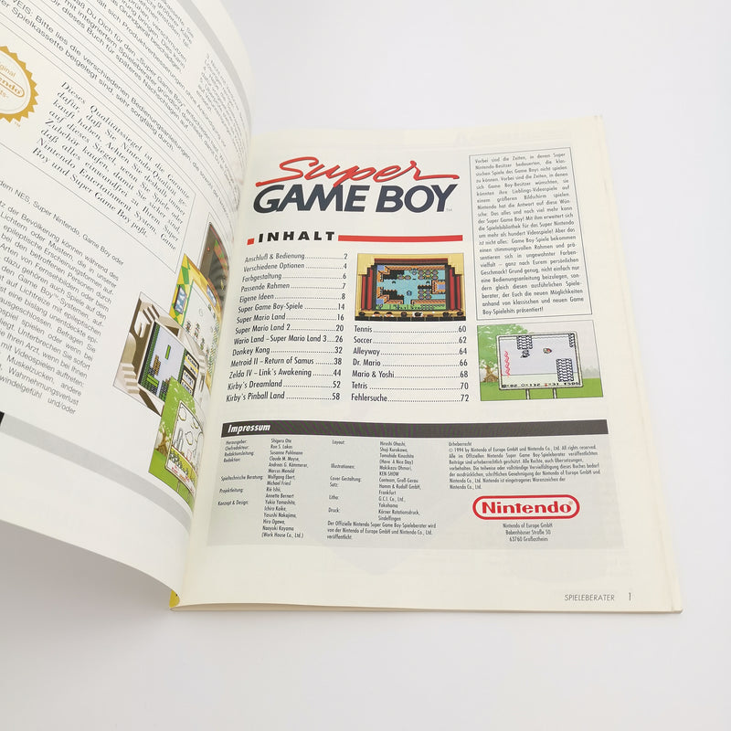 Der offizielle Nintendo Spieleberater " Super Game Boy " Gameboy Lösungsbuch