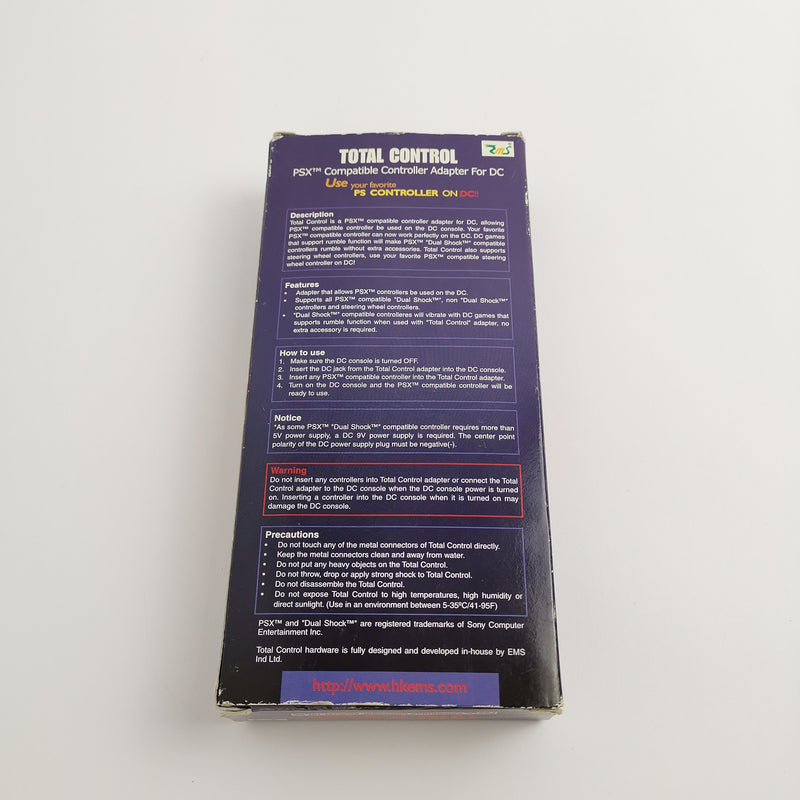 Sega Dreamcast Total Control : PSX Compatible Controller Adapter for DC | Original packaging