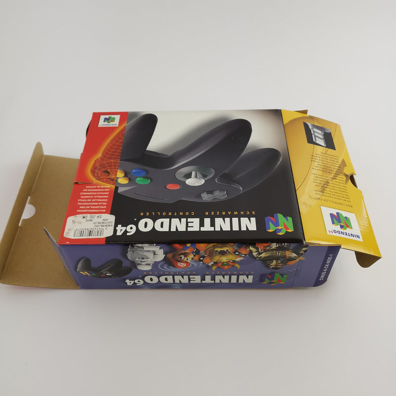 Nintendo 64 Zubehör : N64 Controller Schwarz in OVP | N 64 PAL - Gamepad Joypad