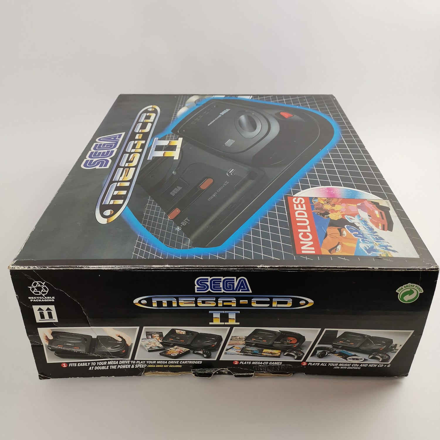 Sega Mega CD II console in original packaging | PAL Console - Mega CD Adapter for Mega Drive