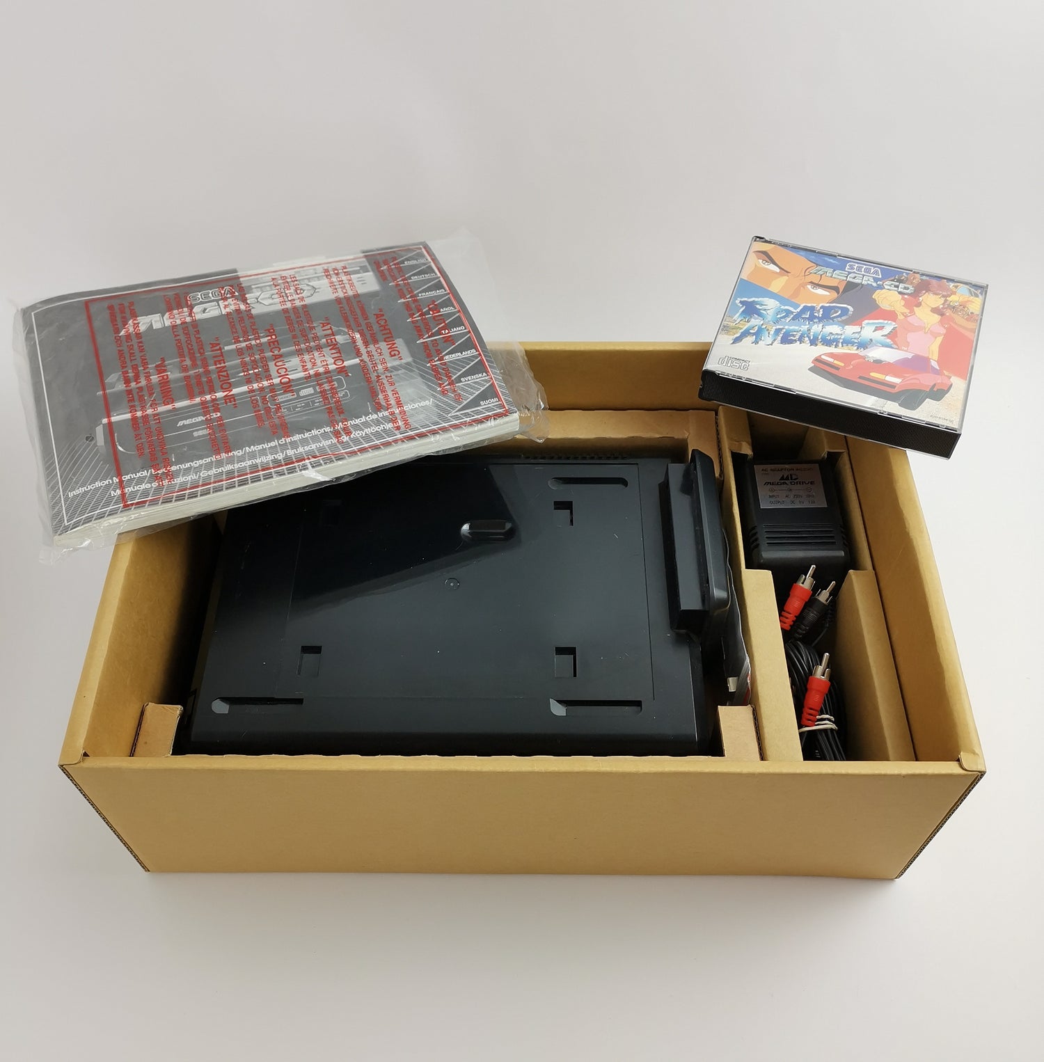 Sega Mega CD console in original packaging | PAL Console - Mega CD Adapter for Mega Drive