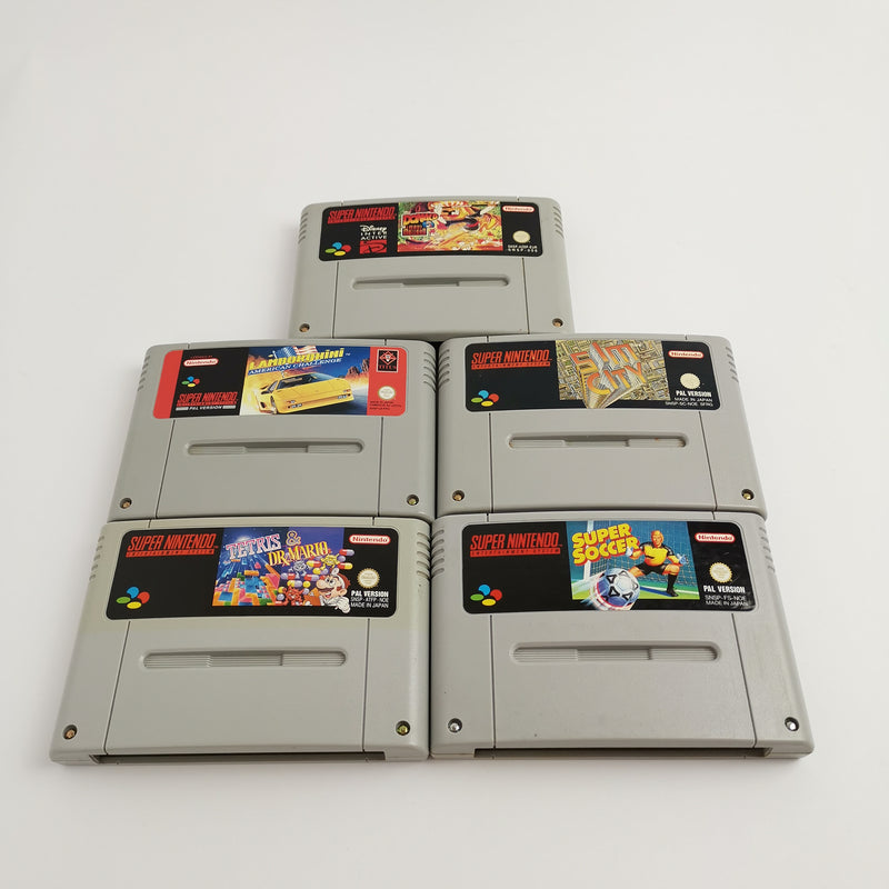 Super Nintendo Konsole : 2 Controller, 5 Spiele u. Kabel | SNES PAL Console