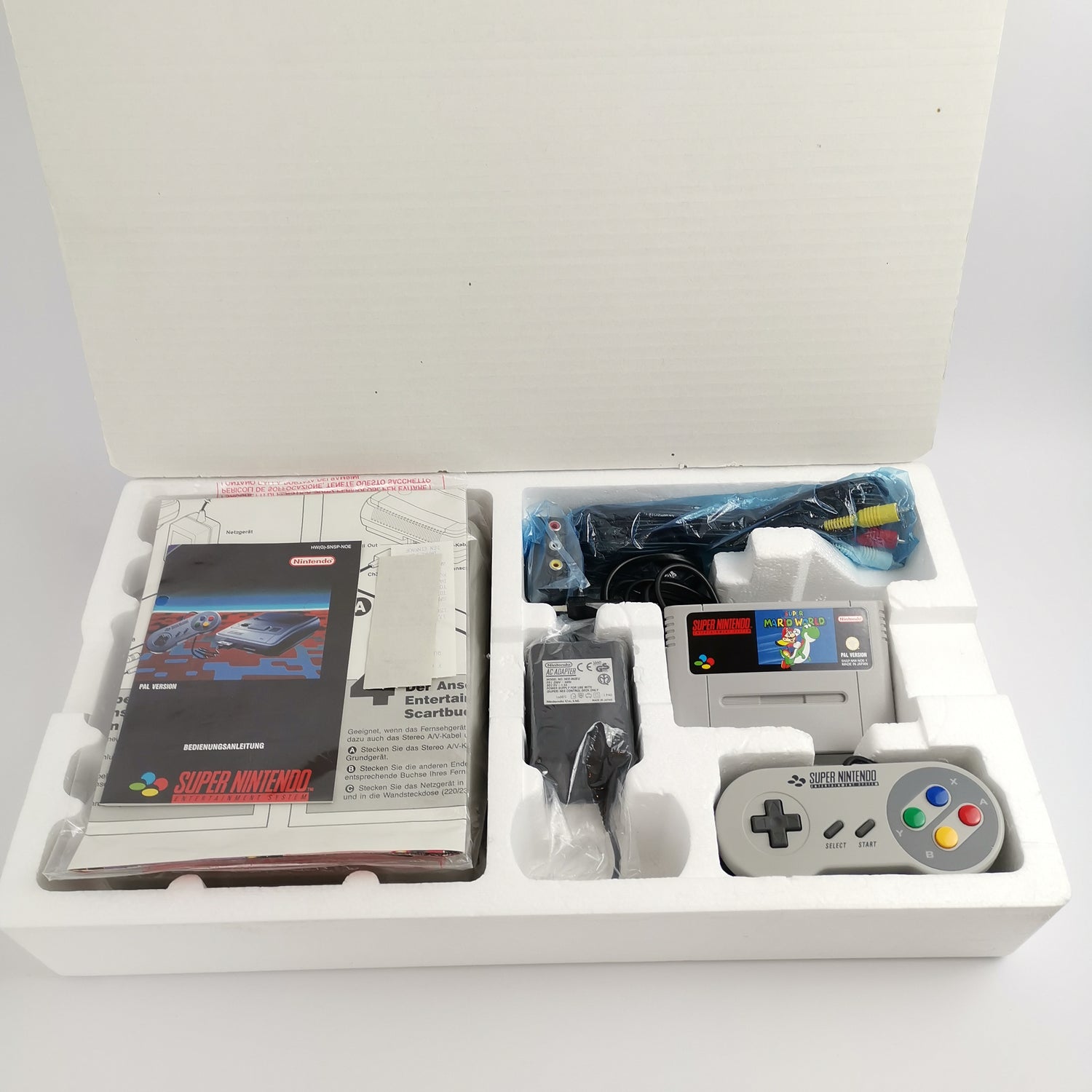 Super Nintendo Console: Super Mario World Pak | SNES Console - OVP PAL NOE-1