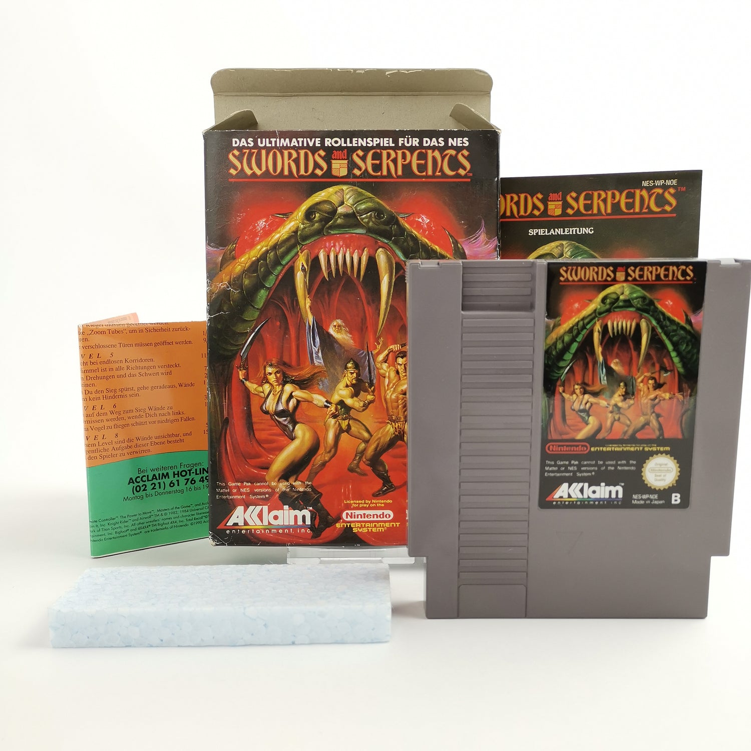 Nintendo Entertainment System Game: Swords and Serpencs | Original packaging NES - PAL NOE-1