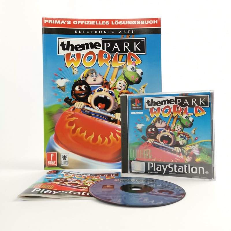 Sony Playstation 1 Game: Theme Park World + Walkthrough Book | PS1 PSX - OVP PAL