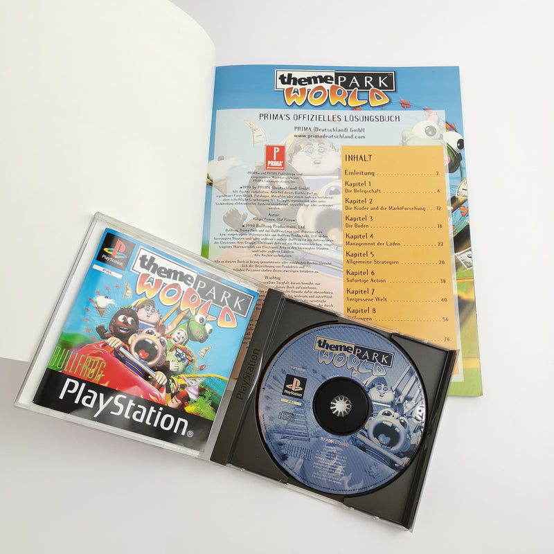 Sony Playstation 1 Game: Theme Park World + Walkthrough Book | PS1 PSX - OVP PAL