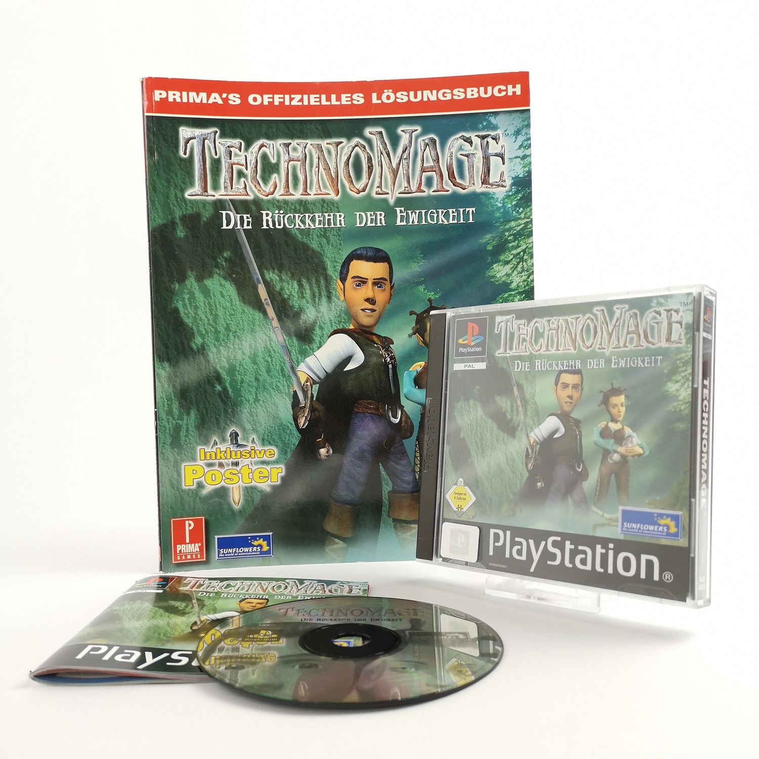 Sony Playstation 1 Game: Technomage + Solution Book | PS1 PSX - OVP PAL